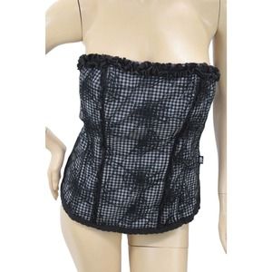 Daang Goodman Tripp Corset Top XL Spider Web Overlay Gothic Whimsygoth Dark